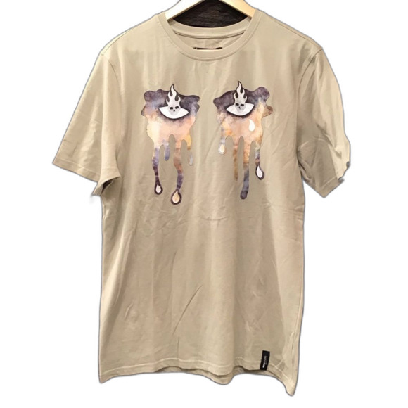 Roku Studio Mens Graphic Tee Sixe XL Dripping Teardrop Skull Short Sleeve Tan - Picture 12 of 12